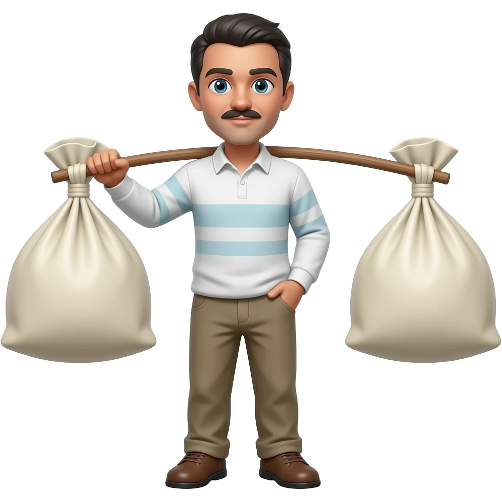 Carrying bag on a stick emoji