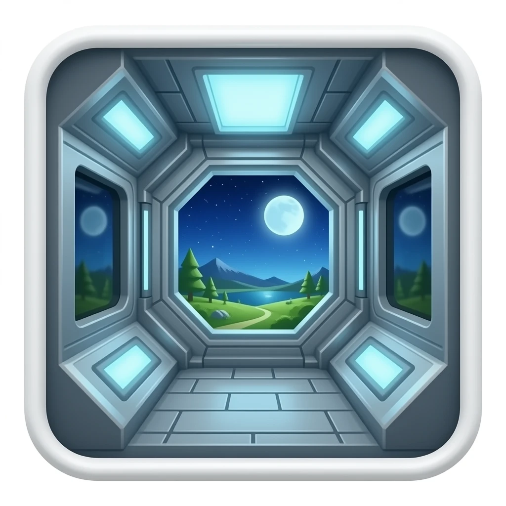 dentro de una maquina espacial emoji