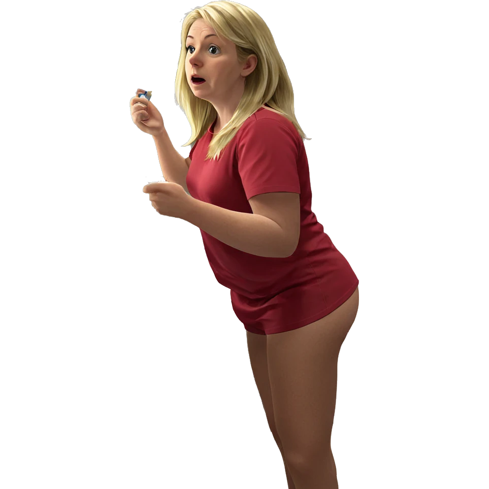 blonde girl in bathroom mirror emoji