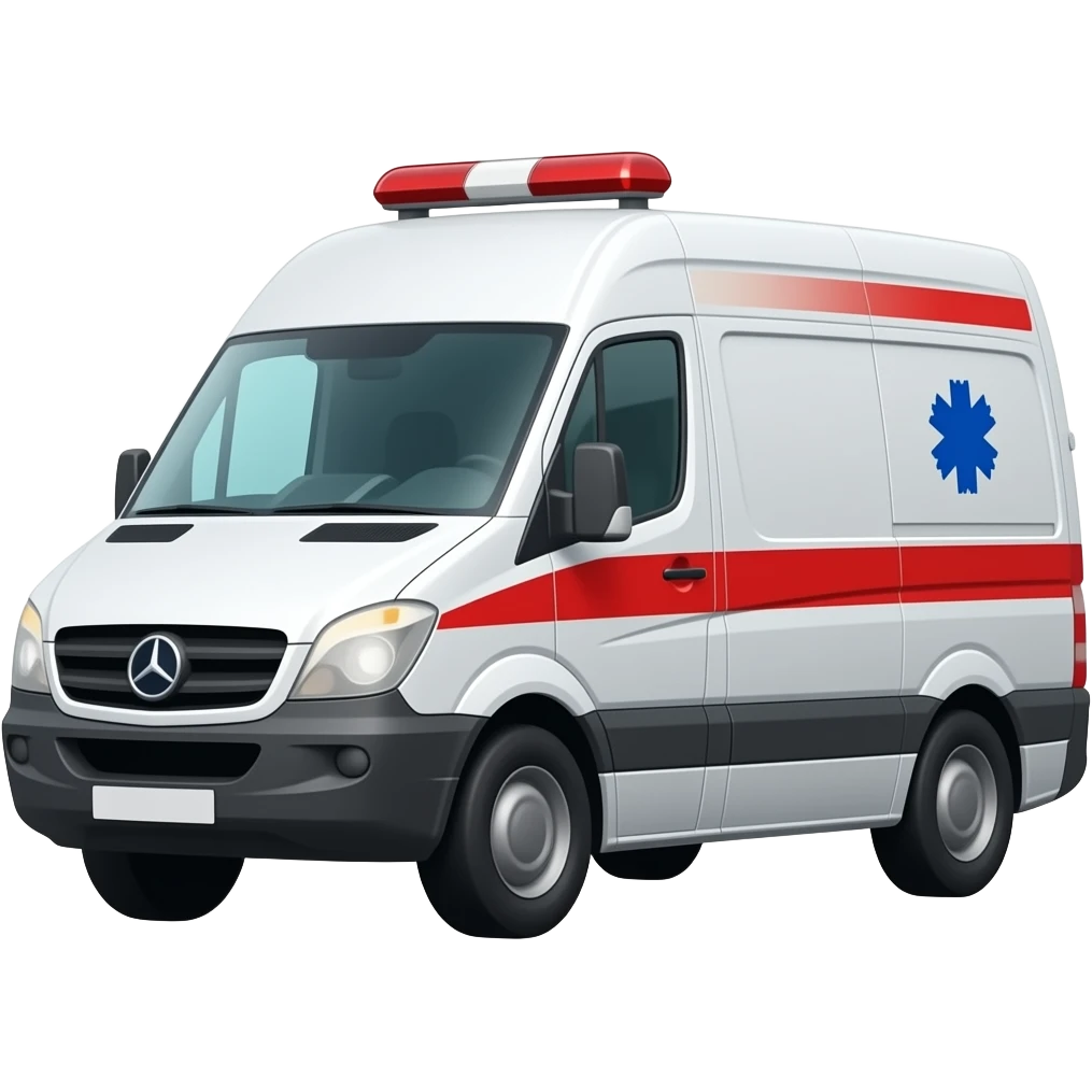 ambulancia corriendo en movimiento con alarma activada estilo apple emoji