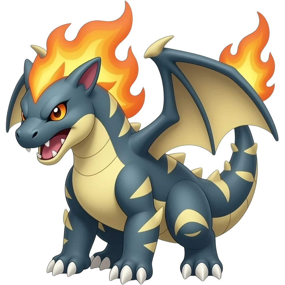 Gabite-Veemon-ExVeemon-Digimon-Latias-Peppercat-Pokémon-Flamedramon-fusion-animal-hybrid-creature, Full body emoji