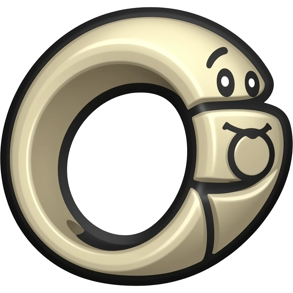thick black outline, ring emoji, thick black outline, simple cartoon emoji