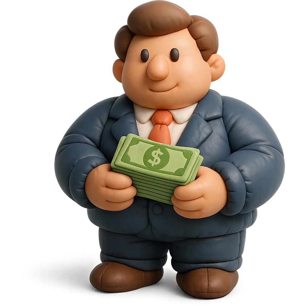 business man with money in his hands emoji