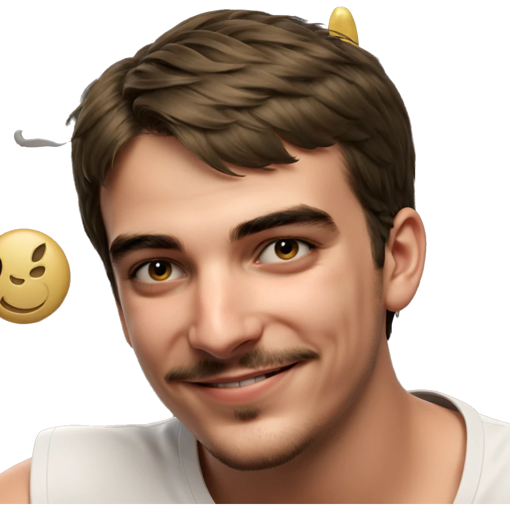smiling boy in tank top emoji