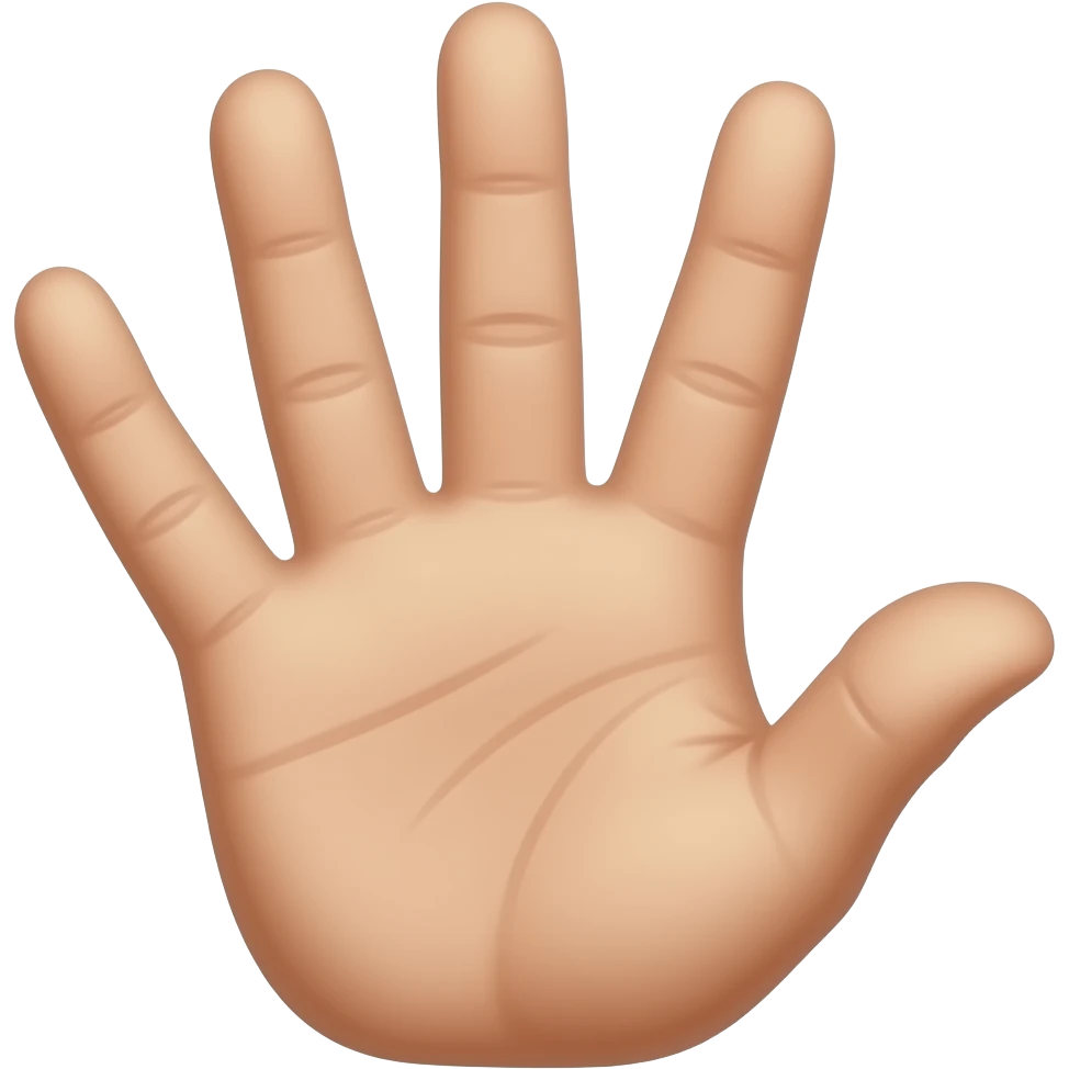 A hand showing number four with fingers and the thumb is folded inwards emoji