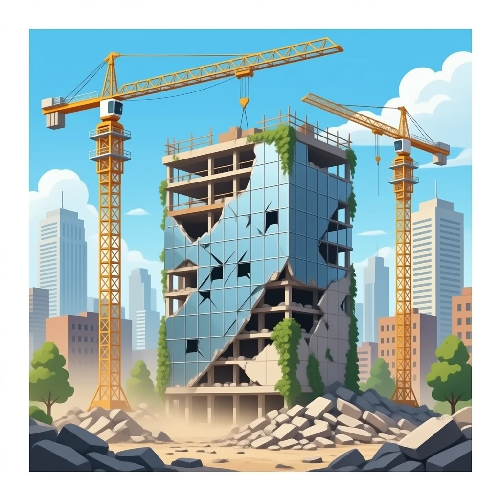 Rebuilting  Skyscrapers after war emoji