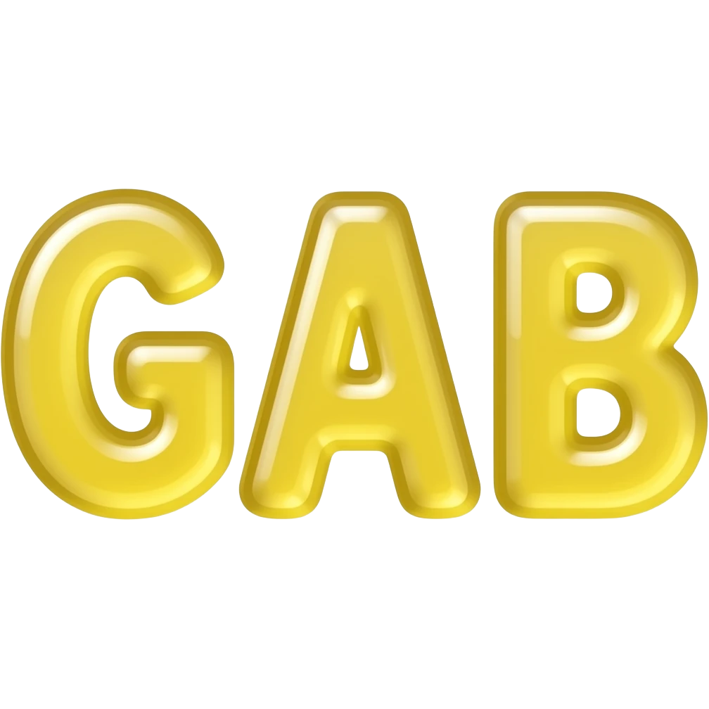 semitransparent yellow jello monogram of the letters GAB emoji