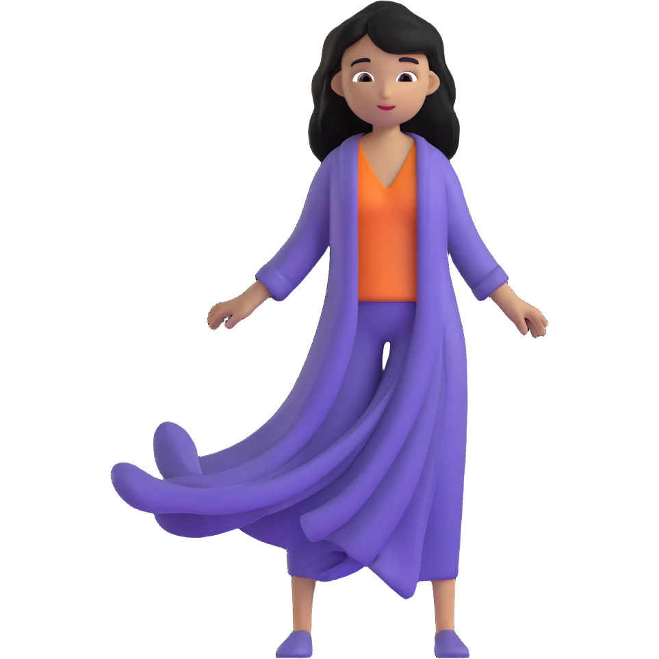 person with hair and clothes gently flowing in a refreshing summer breeze emoji