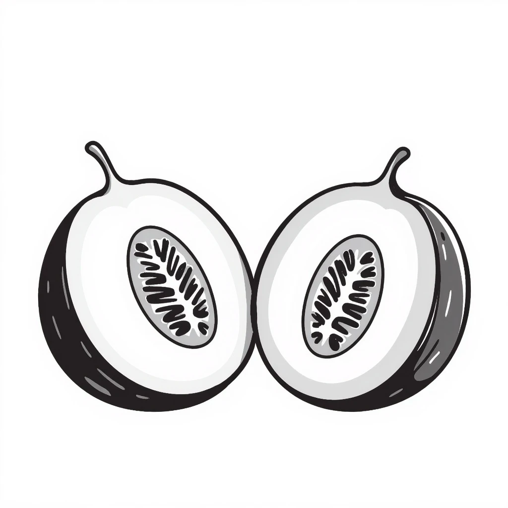melon hand drawn doodle style emoji