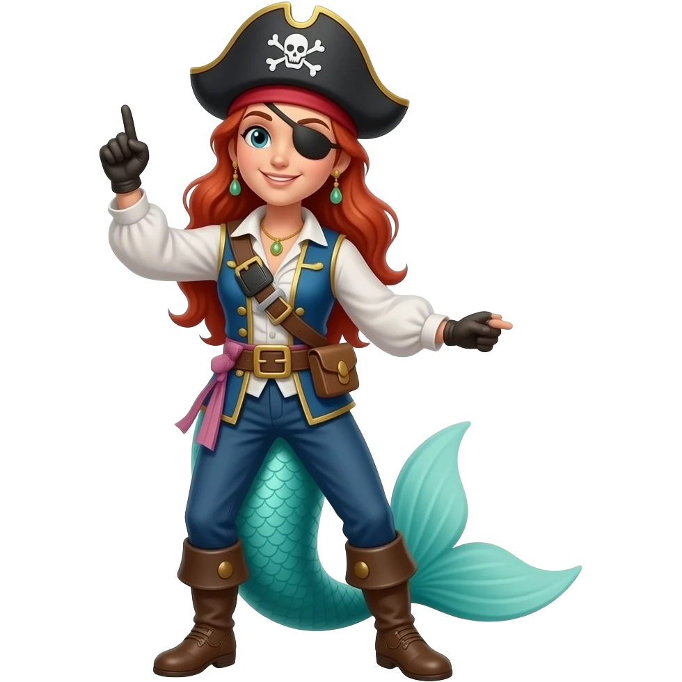mermaid dancing with a pirate emoji