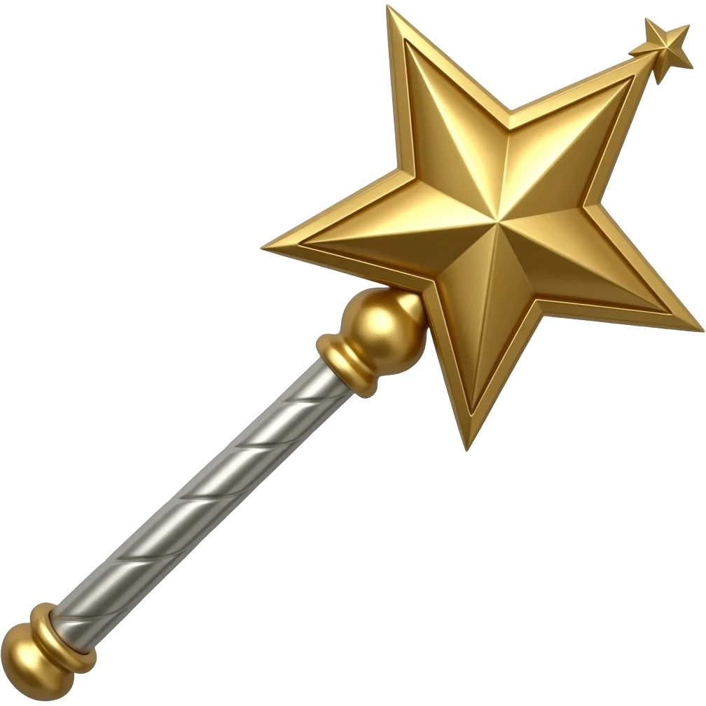 star's royal magic wand metalic high quality emoji