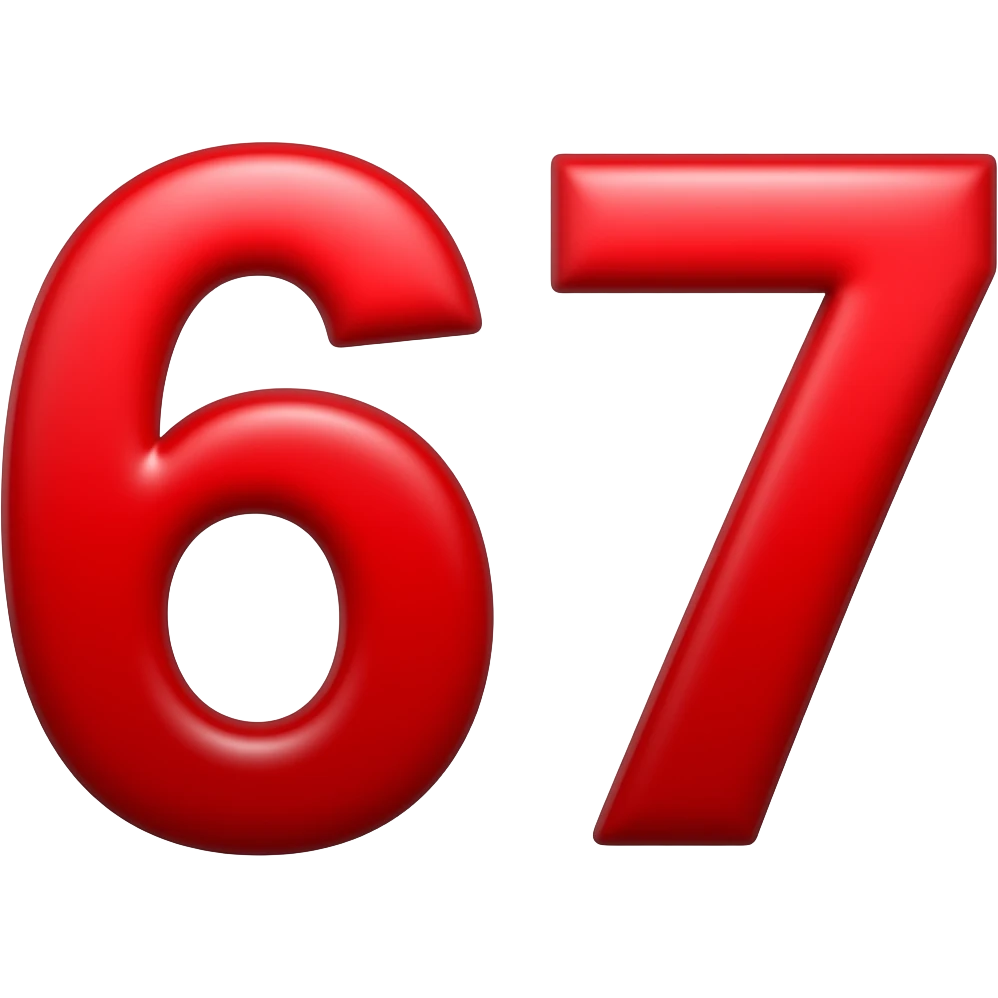 67 red emoji