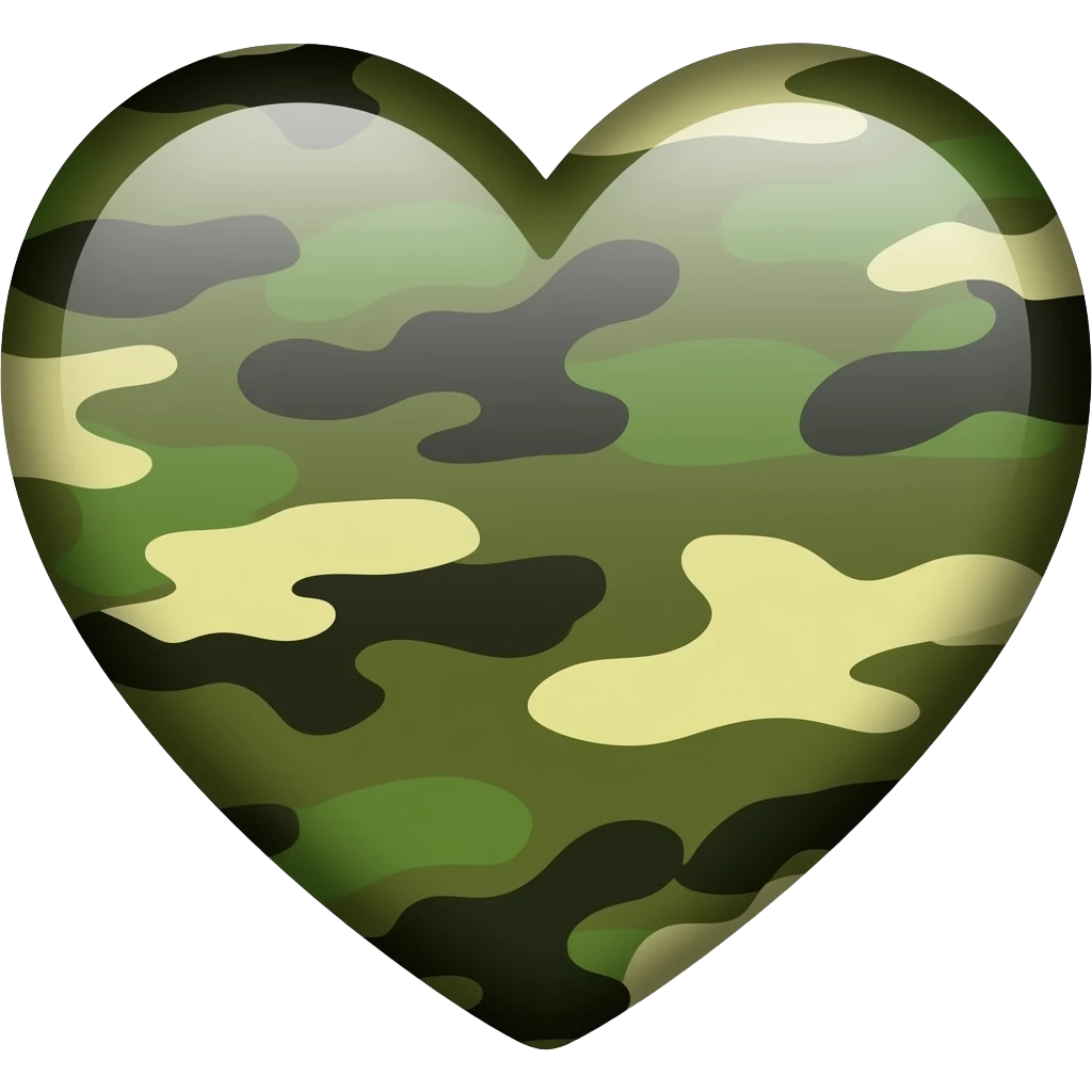Camouflage heart emoji