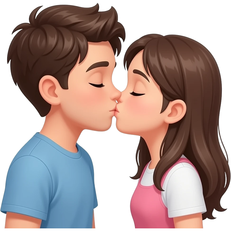 Boy and girl kiss emoji
