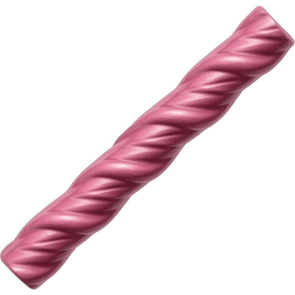 A long pink wrinkled stick emoji