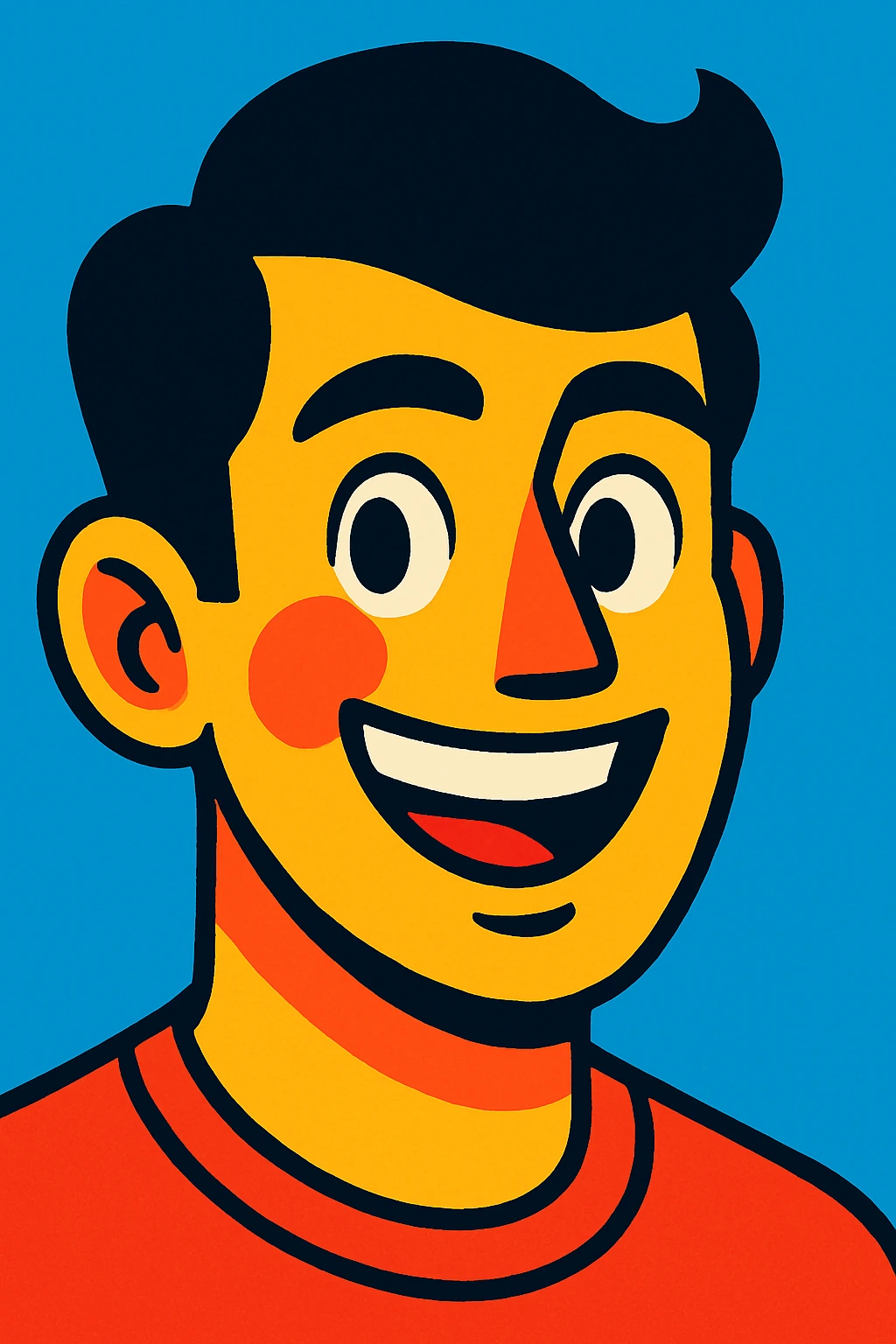 A human face with dark hair emoji