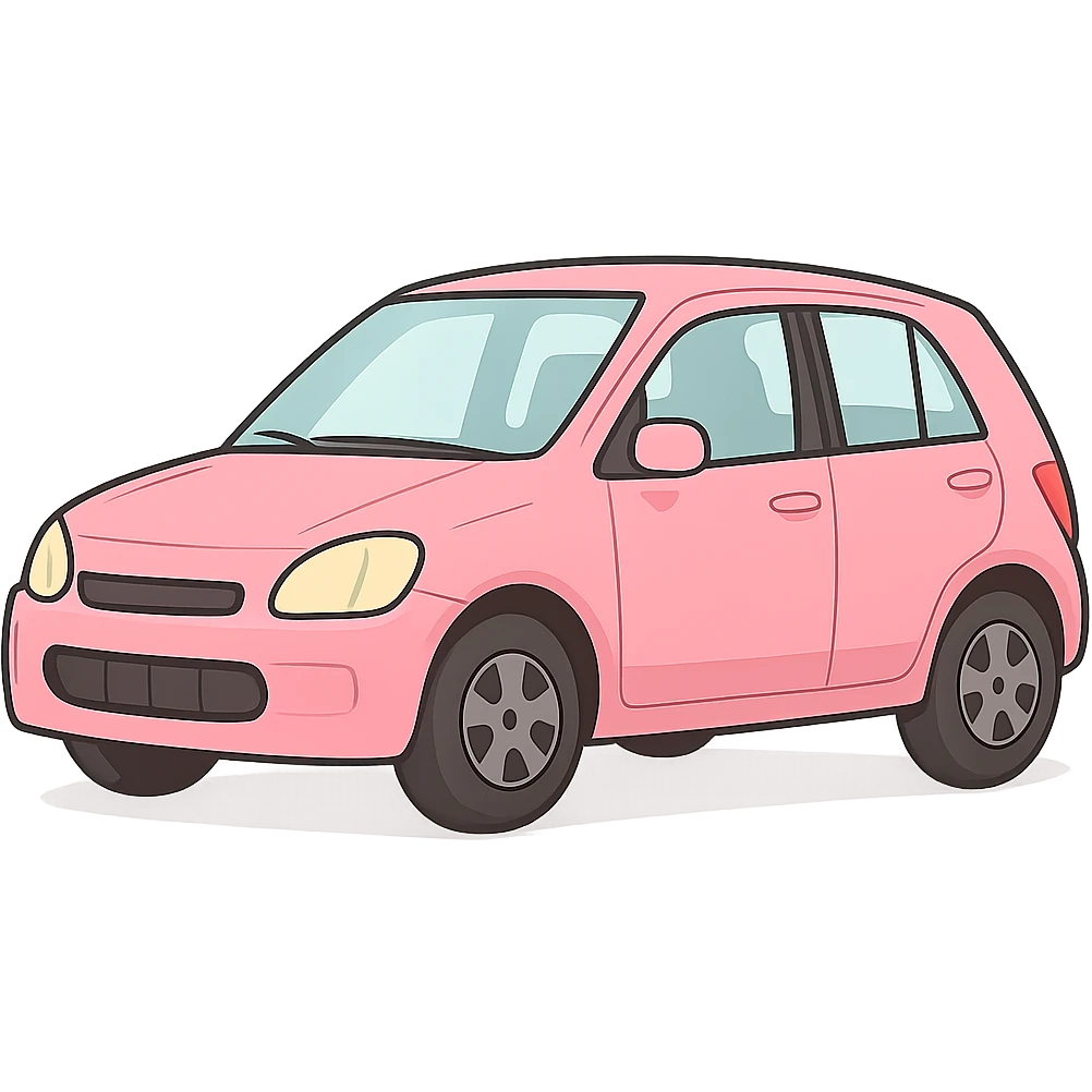 pink car emoji