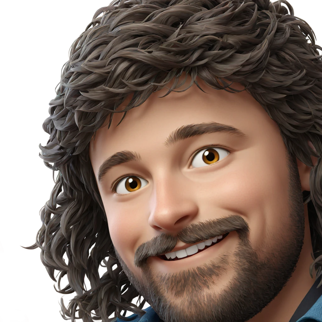 smiling boy with beard portrait emoji