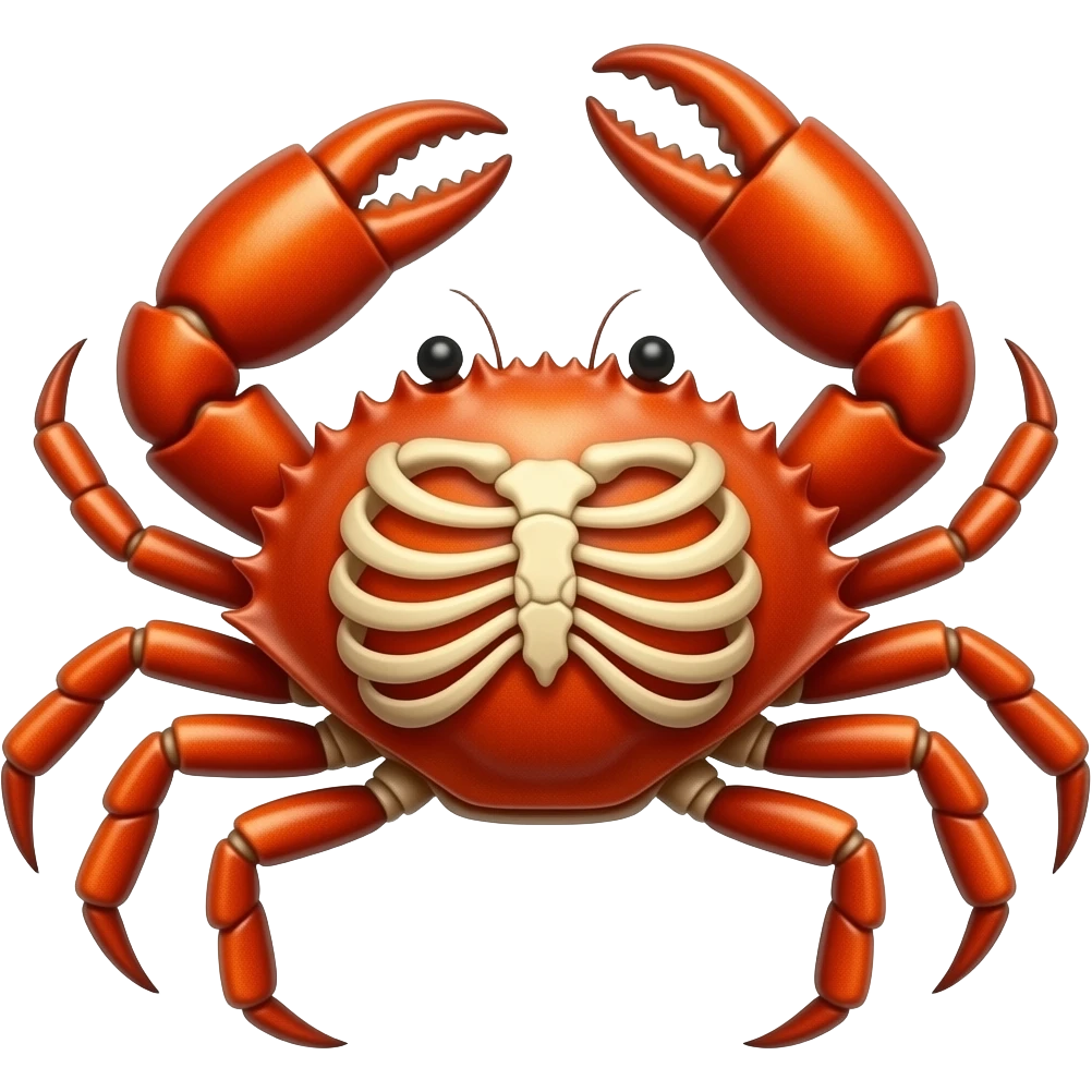 Skeleton made out of crabs emoji