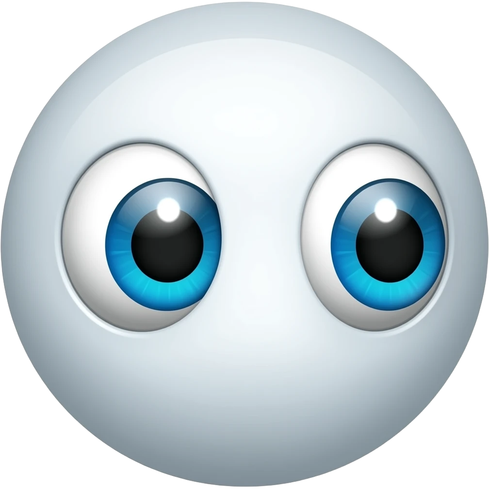 2 eyes looking right. There is no face. It’s only the eyeballs. Just two eyeballs. No round yellow face. The pupils have to be looking to the right. emoji