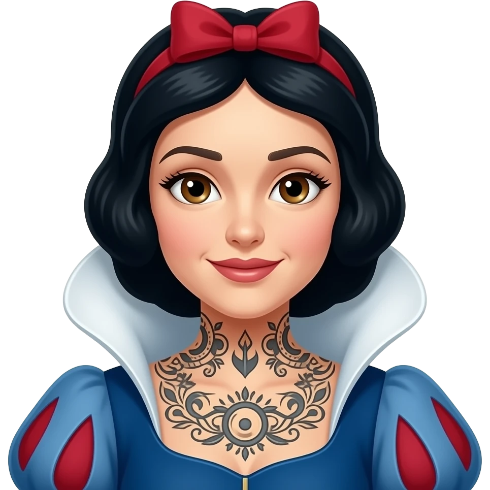 Branca de neve  com tatuagem emoji