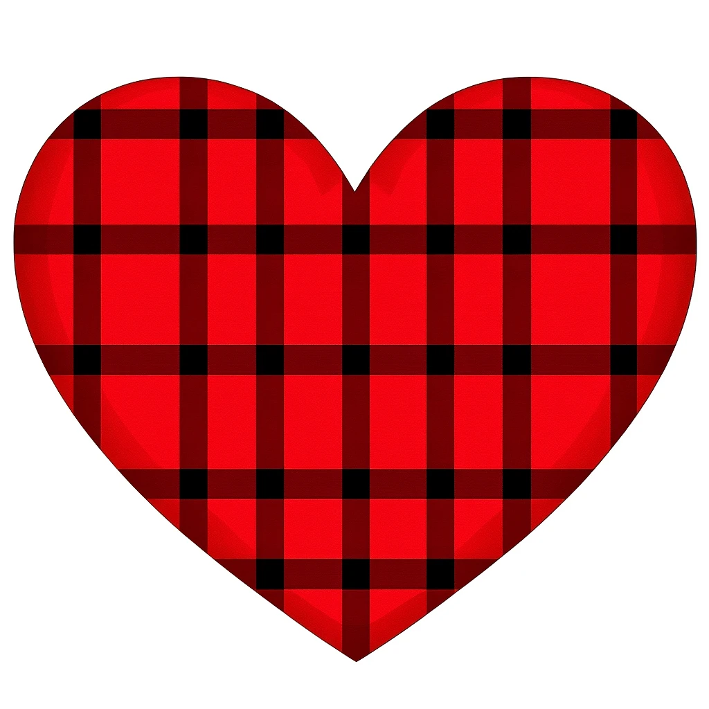 heart with a plaid pattern emoji