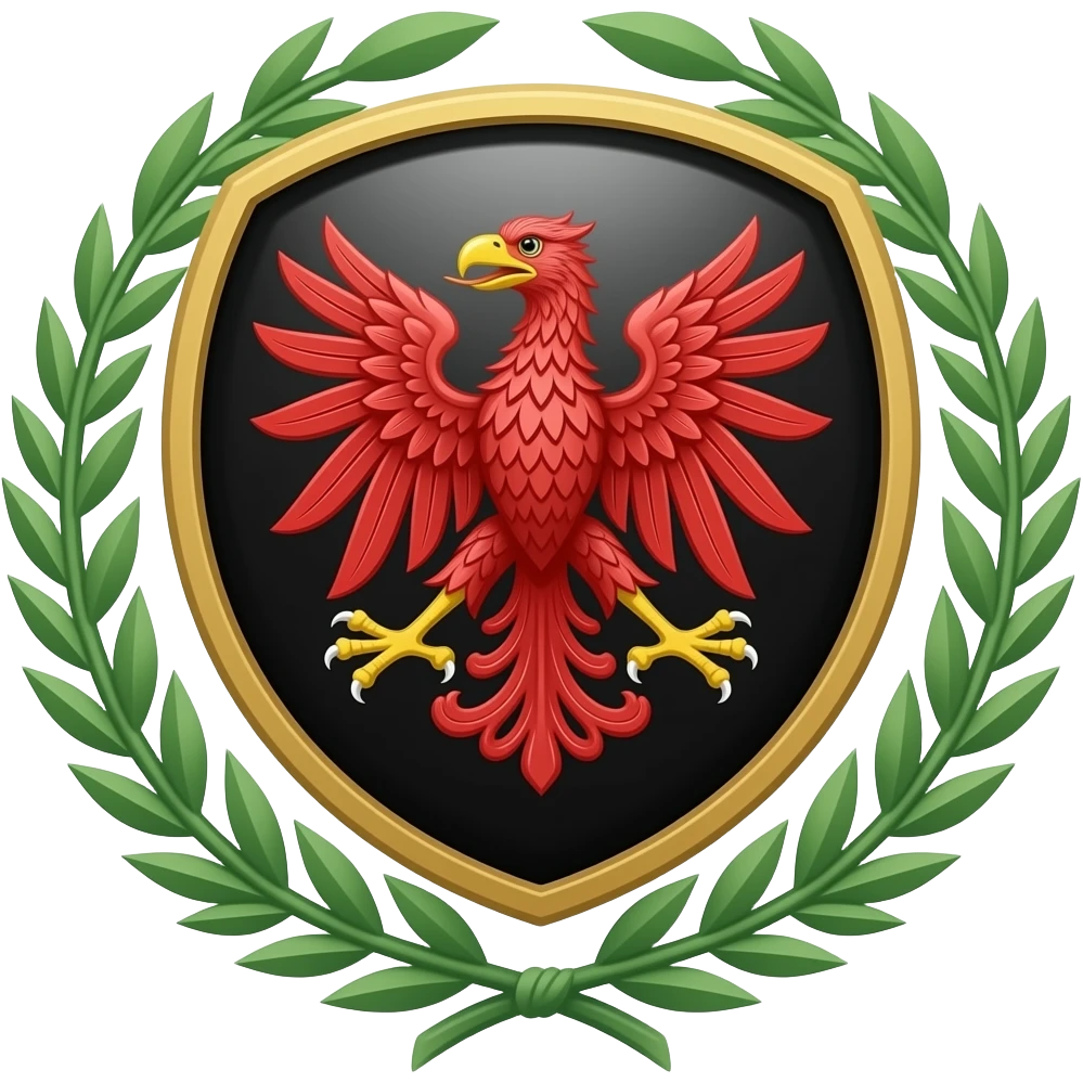 герб красный орел на  черно зеленом фоне гиральдика пиксель emoji