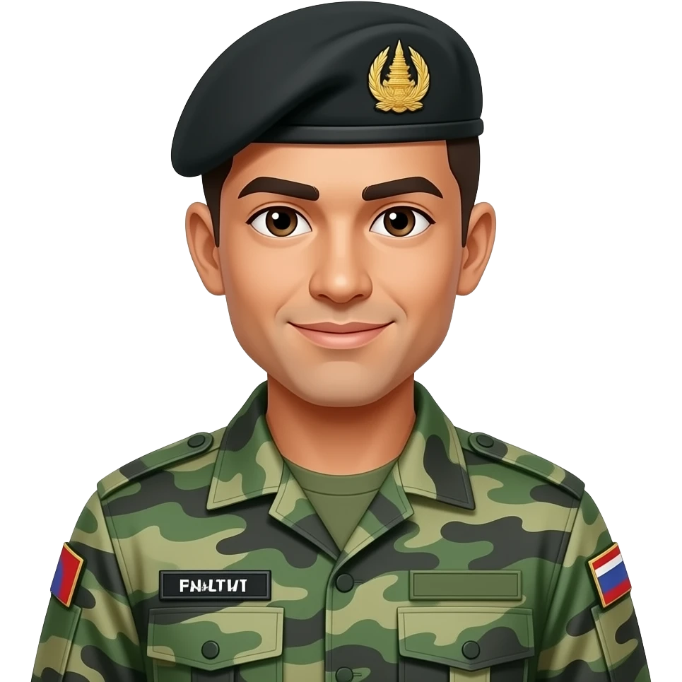 ทหารไทยสวมชุดกากีแกมเขียวอ่อน emoji