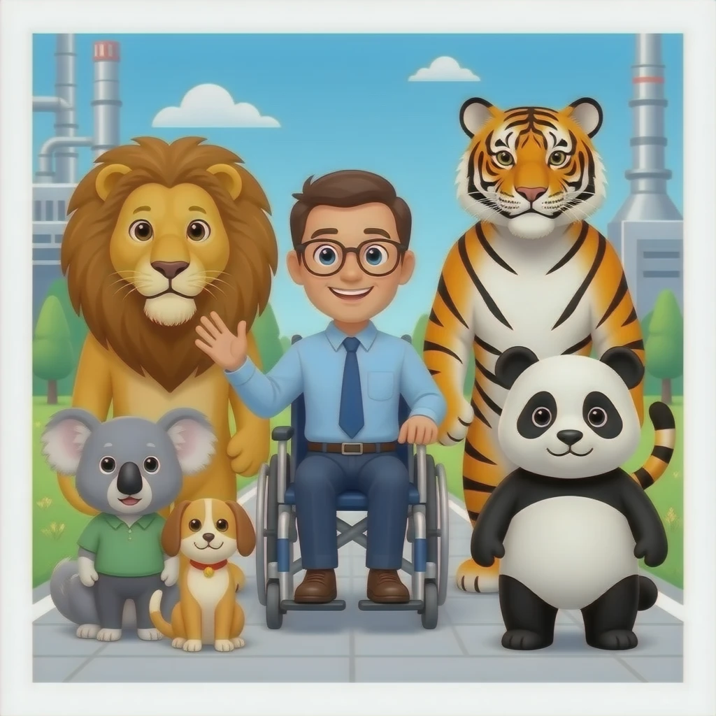 🦁🐯🐱🐶🐨🐼🧑‍🏫👨‍🏫👩‍🏫🏭🦔👨‍🦽 Hi Mr hedgehog emoji