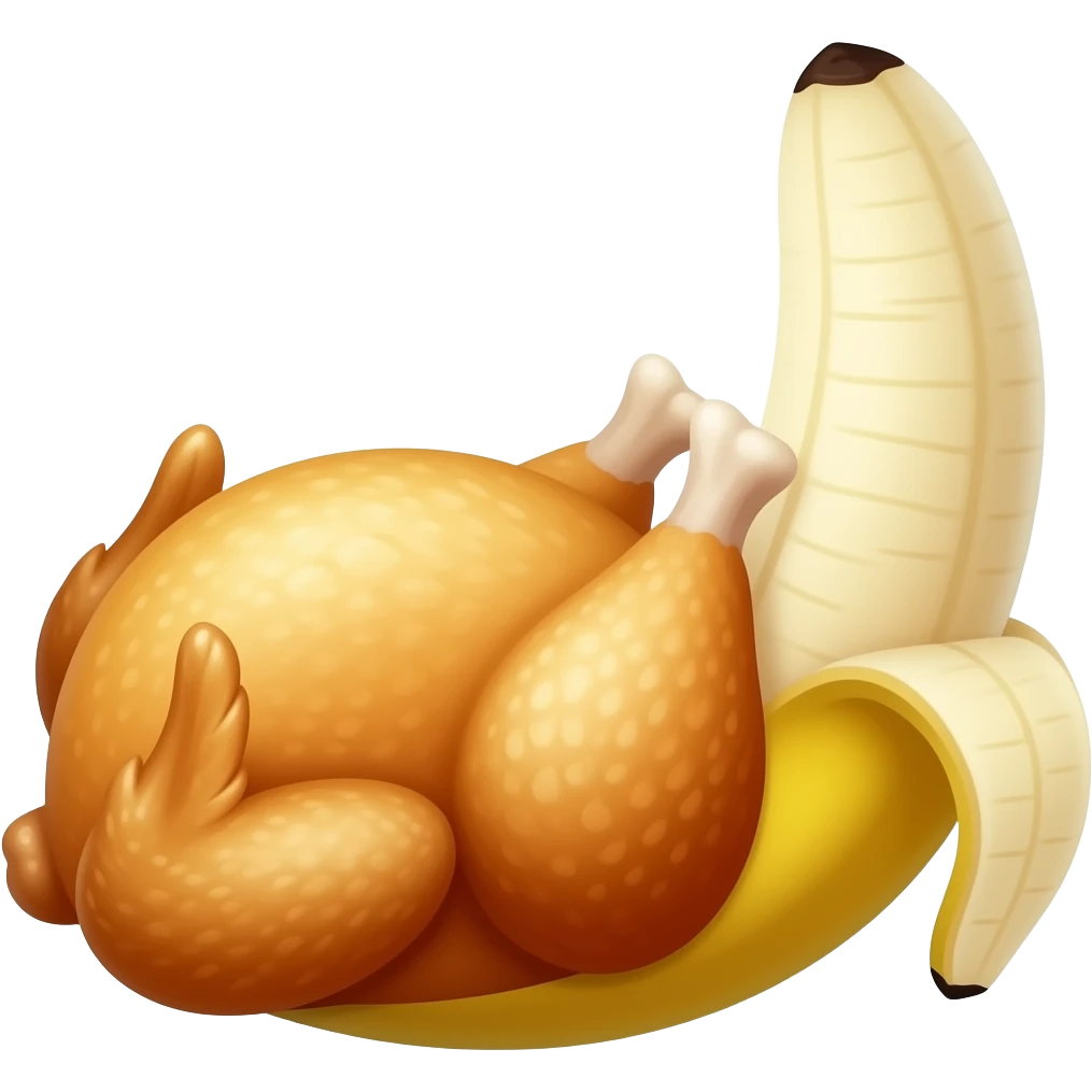 half chicken and banana hybrid  emote emoji