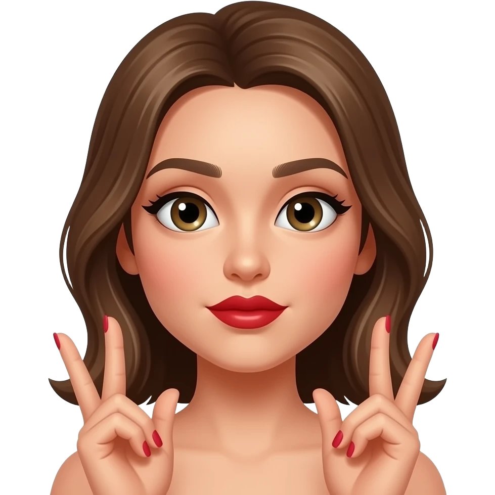Göz deviren kırmızı rujlu ve tırnakları olan yüz emojisi emoji
