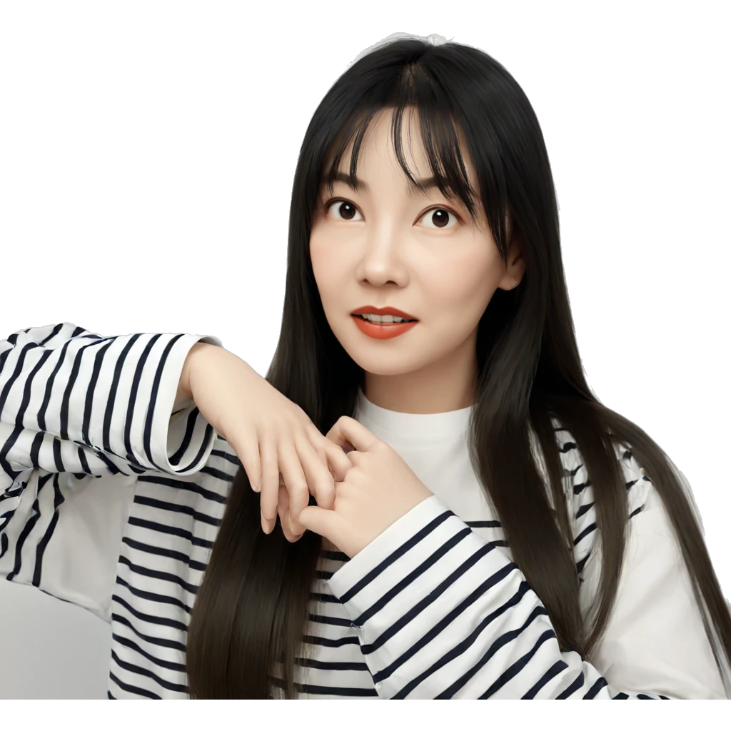 striped shirt girl portrait emoji