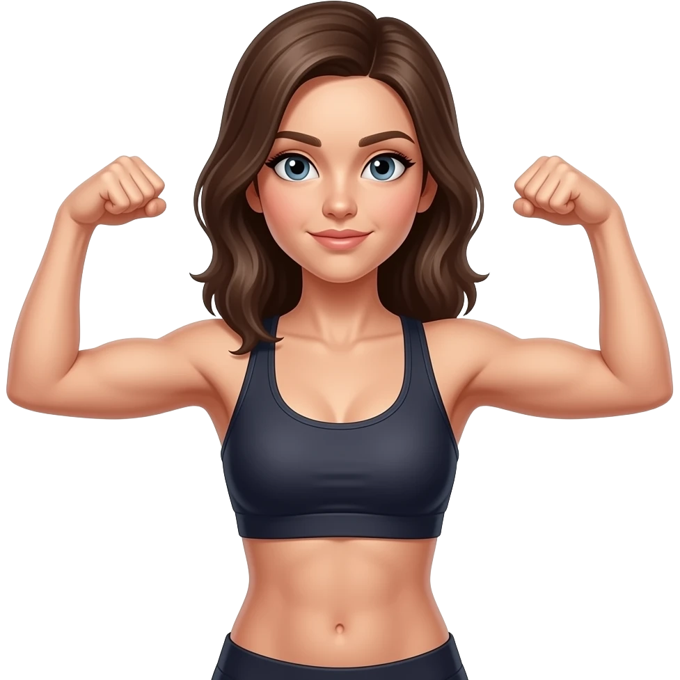 the girl's athletic back and hands emoji