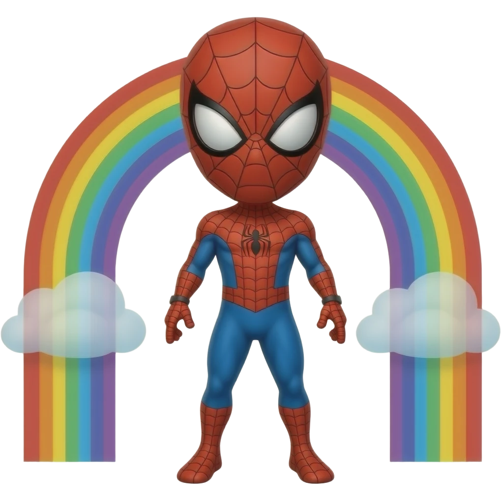 SPIDERMAN ARCOIRIS CUERPO COMPLETO I TONTO emoji
