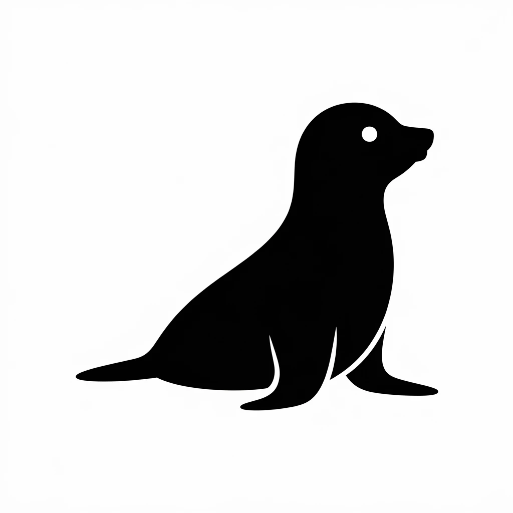 Seal icon black silhouette emoji