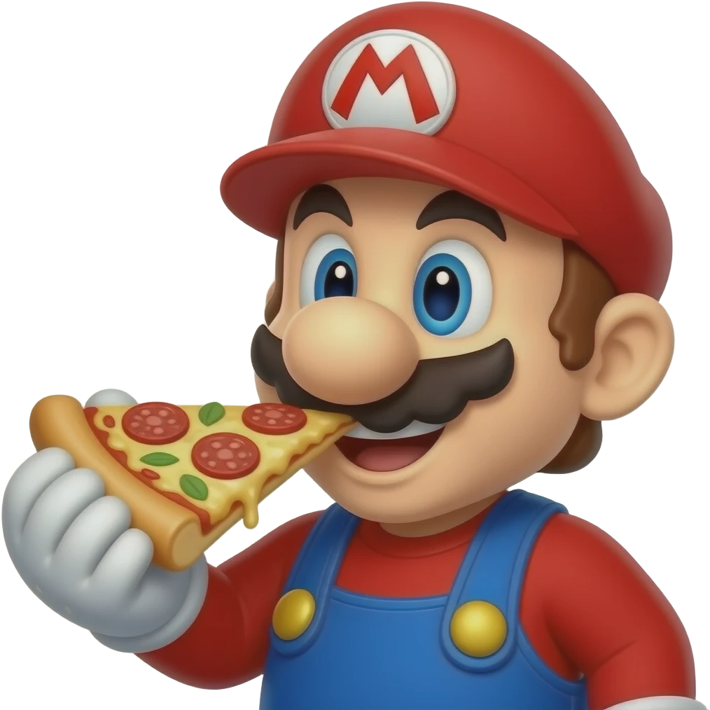 mario eating pizza emoji