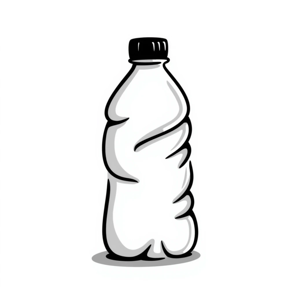 crumpled plastic bottle, style 2 emoji