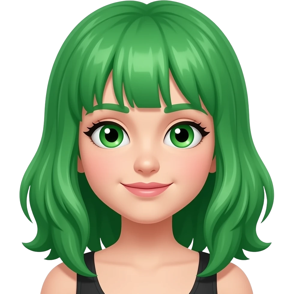 green hairs character emoji