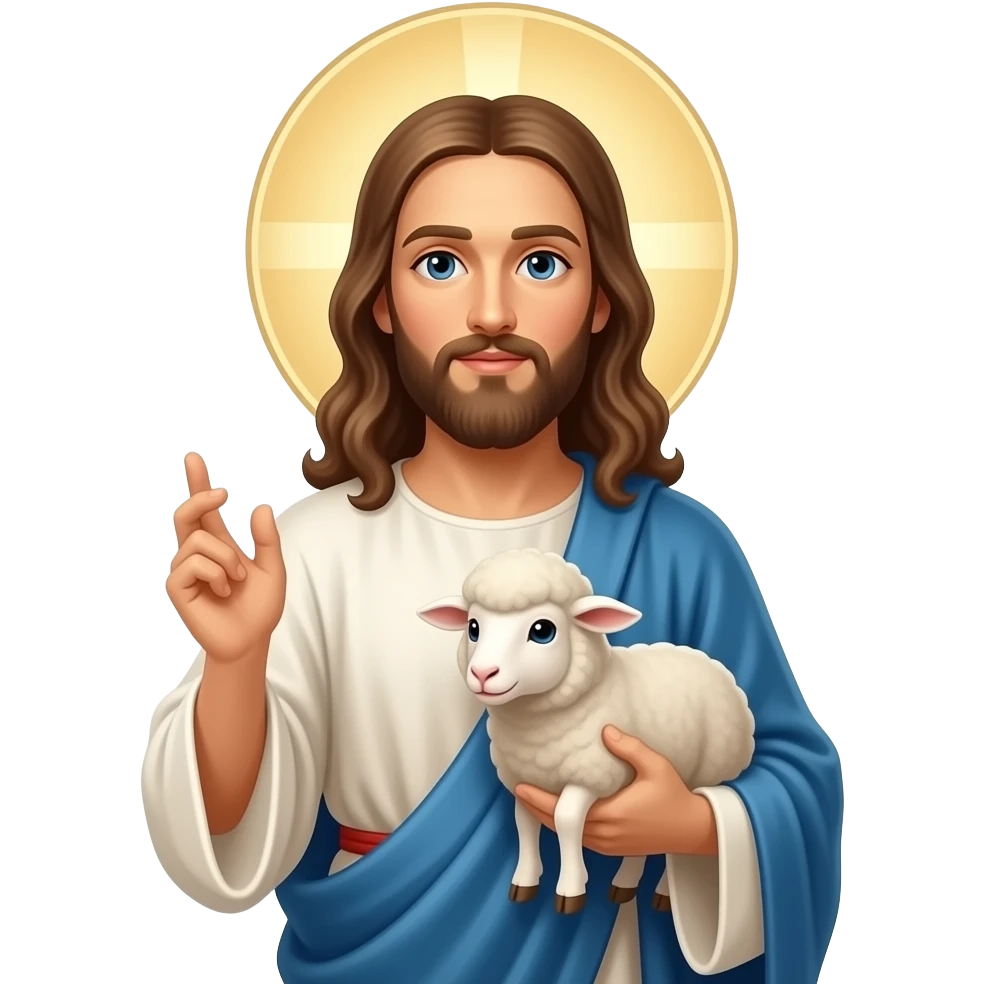 Orthodox jesus holding a sheep emoji
