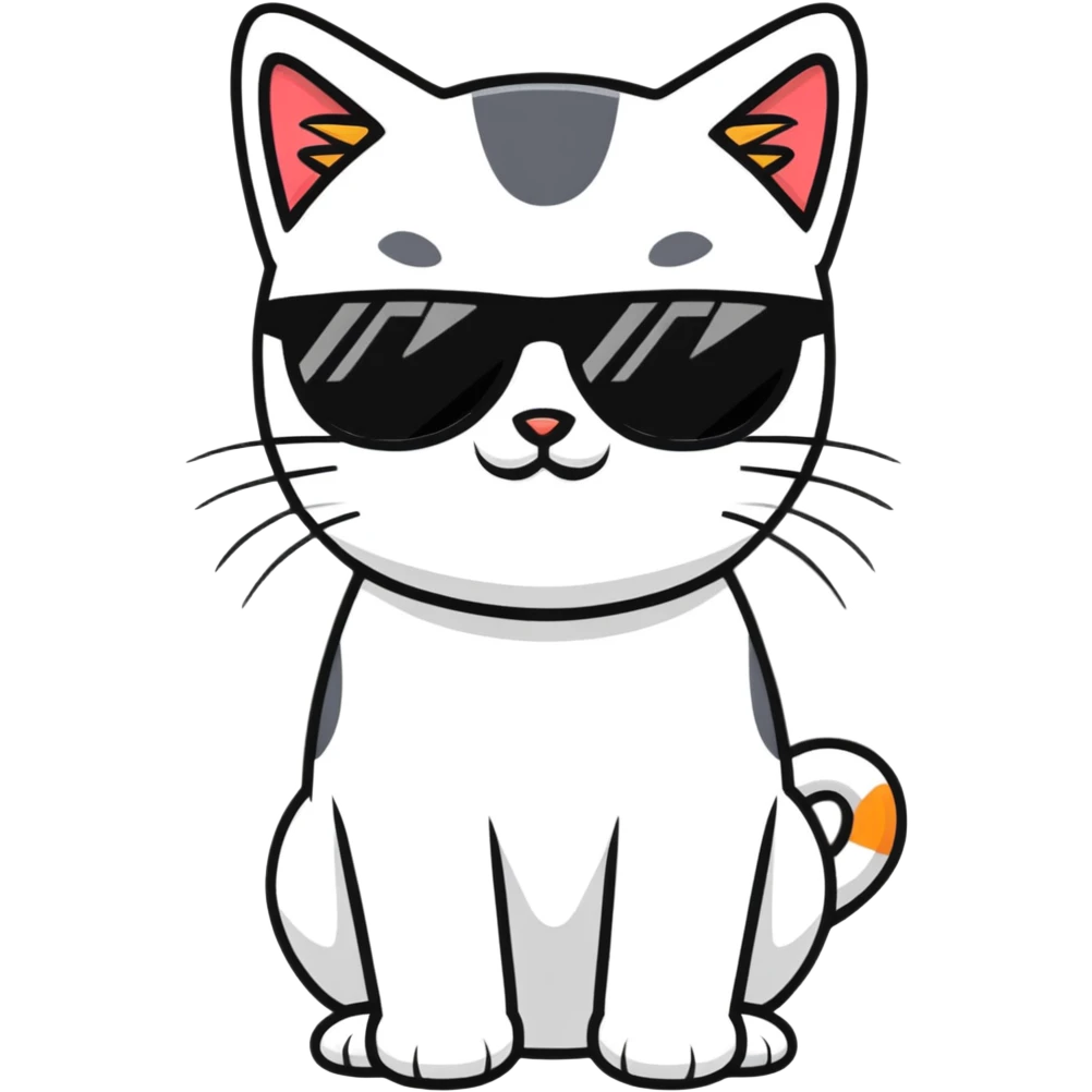 Cat with sunglasses emoji