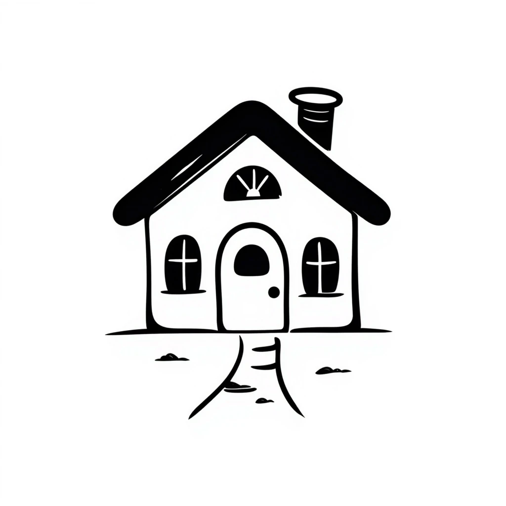 house hand drawn doodle style emoji