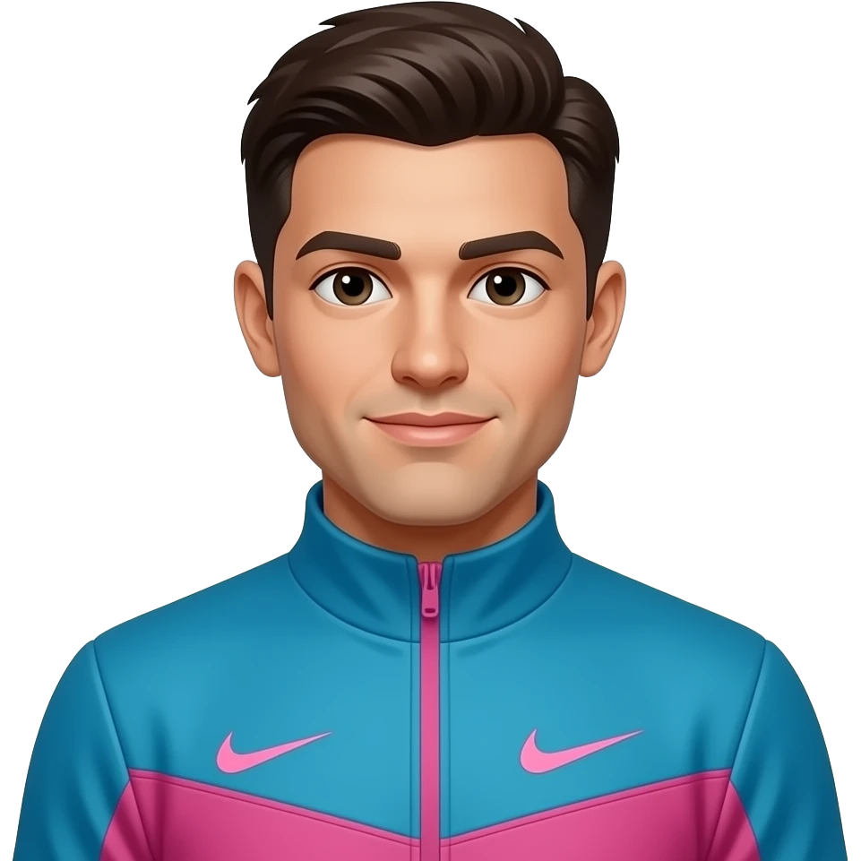 Make a blue teal and pink Nike tech for a man emoji