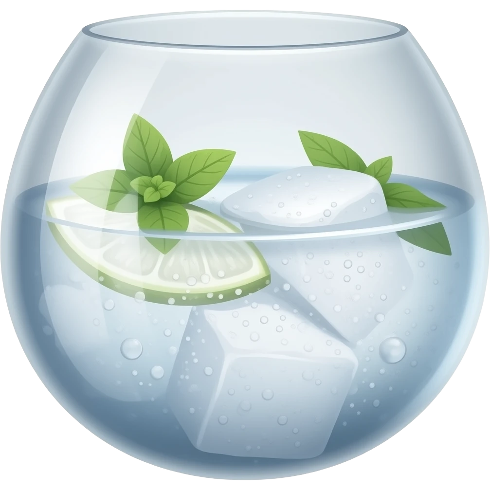 Gin tónico em copo balão emoji