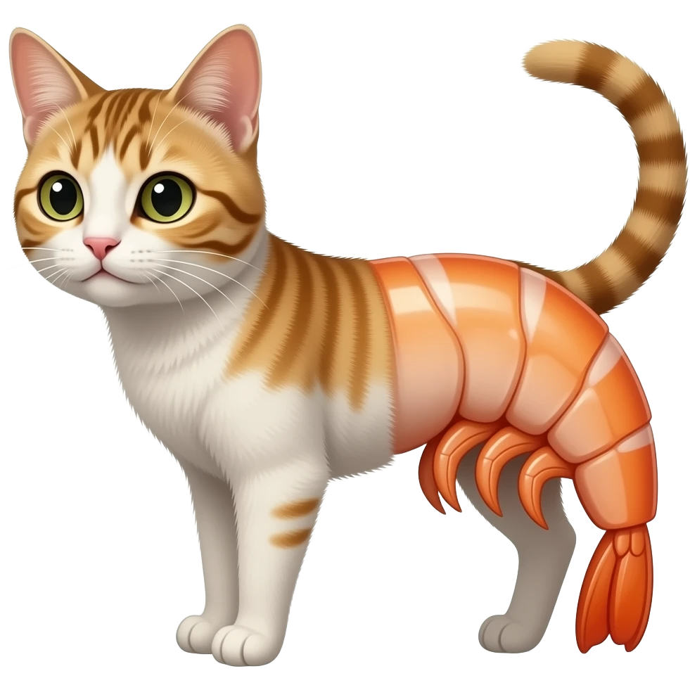 Наполовину кот наполовину Креветка emoji