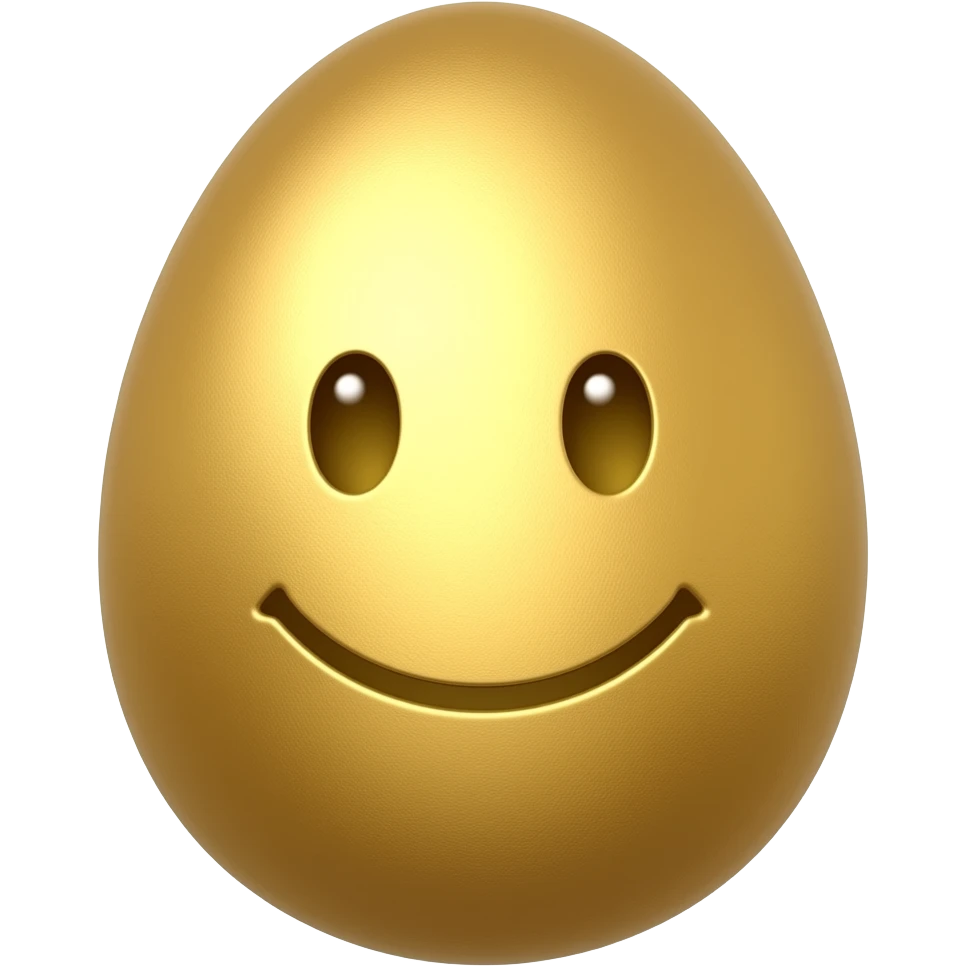 egg golden easter face kawai style anime cartoon illustration emoji