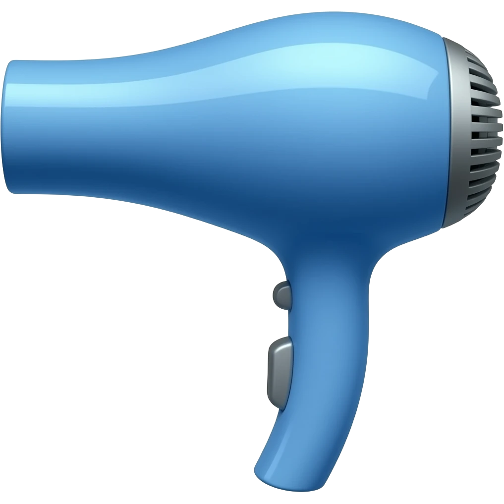 Hair dryer blue emoji