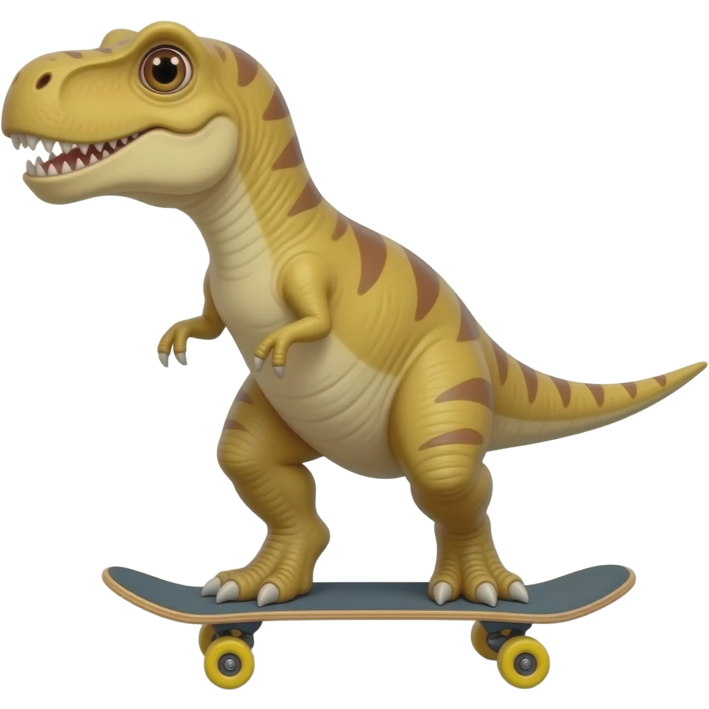Dinosaur on a skateboard emoji