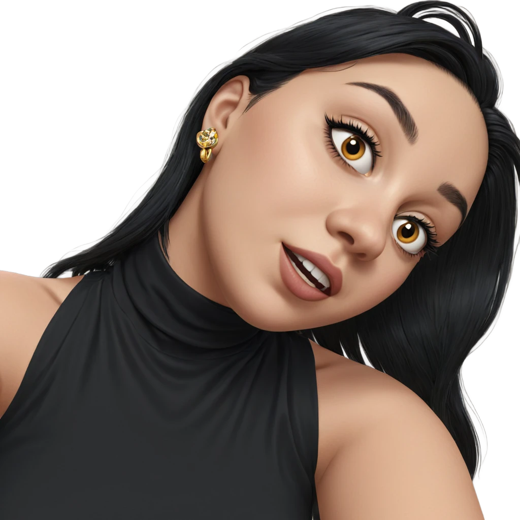 girl with black hair and jewelry emoji