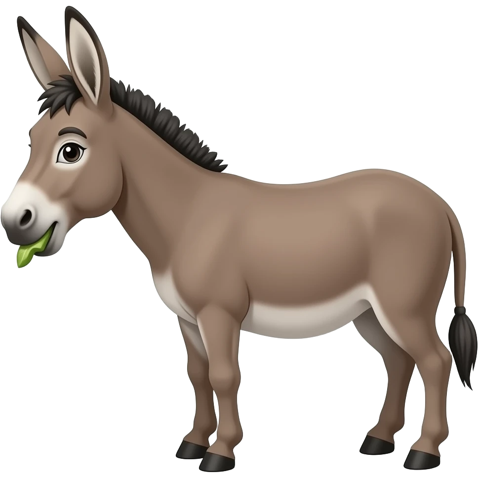 Cartoon mule eating emoji