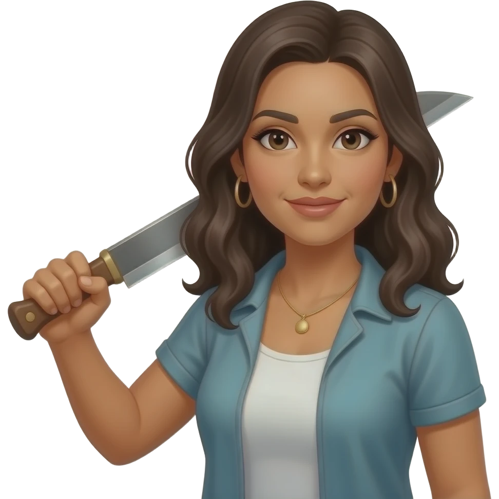 Latina holding a machete emoji